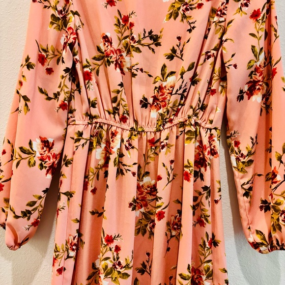 Xhilaration Pink Floral Faux Wrap Dress – XS - Picture 9 of 11